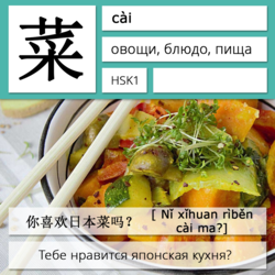 Овощи на китайском языке. Карточки китайских иероглифов.